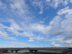 ’21大晦日の荒川の千住新橋上の空
