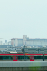 東武曳舟駅から赤いラインの京成押上線