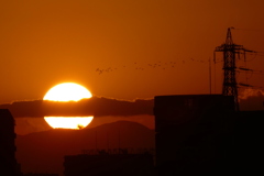丹沢山左の夕日