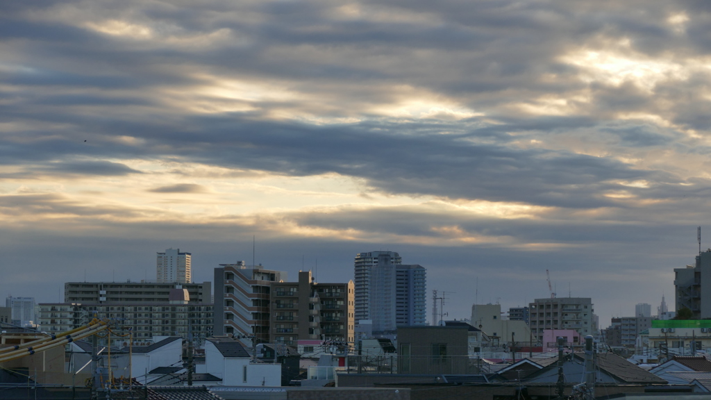 荒川土手から左後楽園東京ドームホテル右新宿ドコモタワー