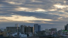 荒川土手から左後楽園東京ドームホテル右新宿ドコモタワー
