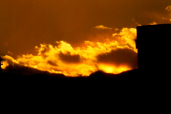 落日直後丹沢山系の夕焼け