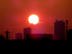 ダイヤモンド富士の１日前の太陽