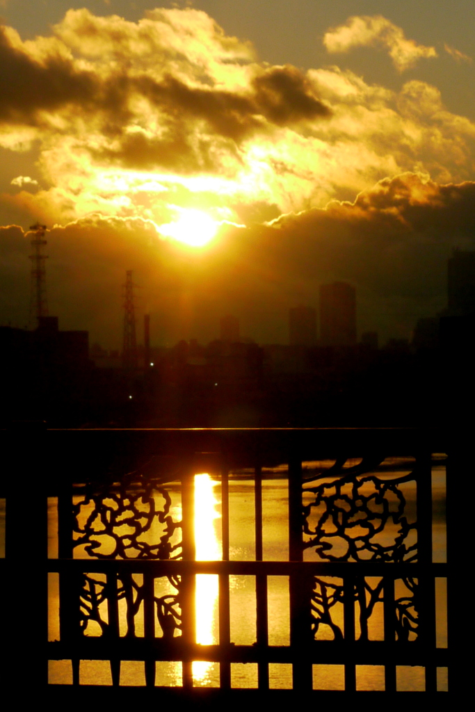荒川西の夕日