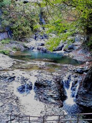 群馬四万温泉の甌穴