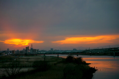 限られた空間の夕日も反っていいかもしれない