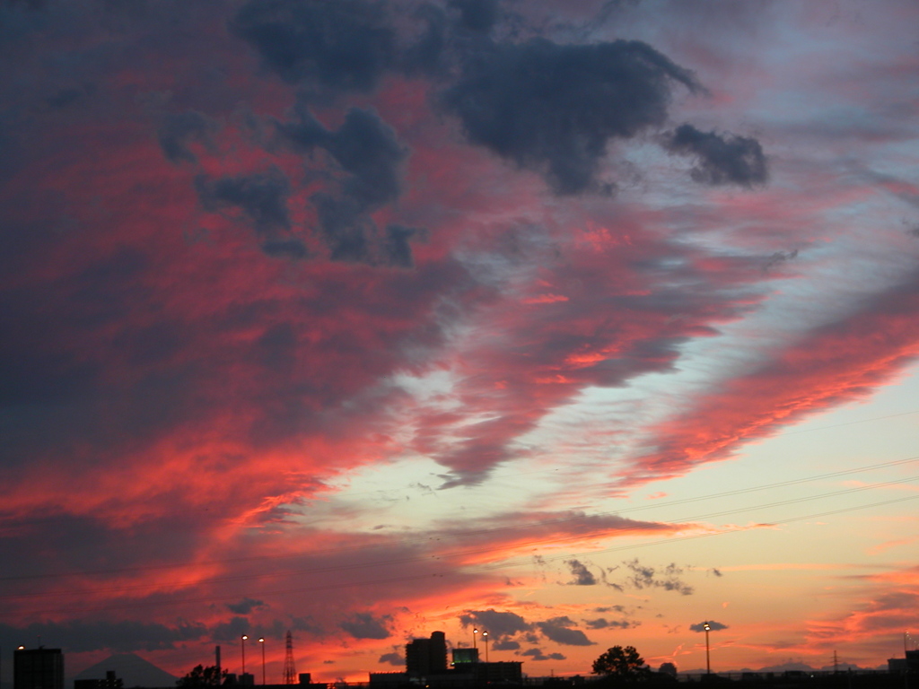 カラフルな夕焼け