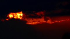 夕日と