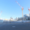 第一京浜の伊皿子の坂下からの大規模造成現場の模様