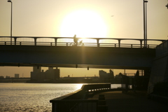 隅田川尾竹橋の夕日