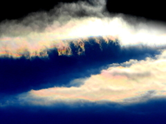 尾竹橋上空の彩雲をズーム