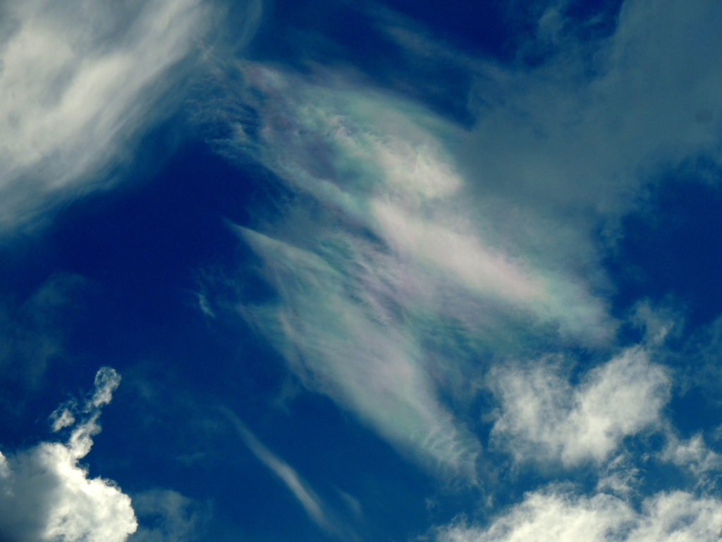 積乱雲の上の彩雲