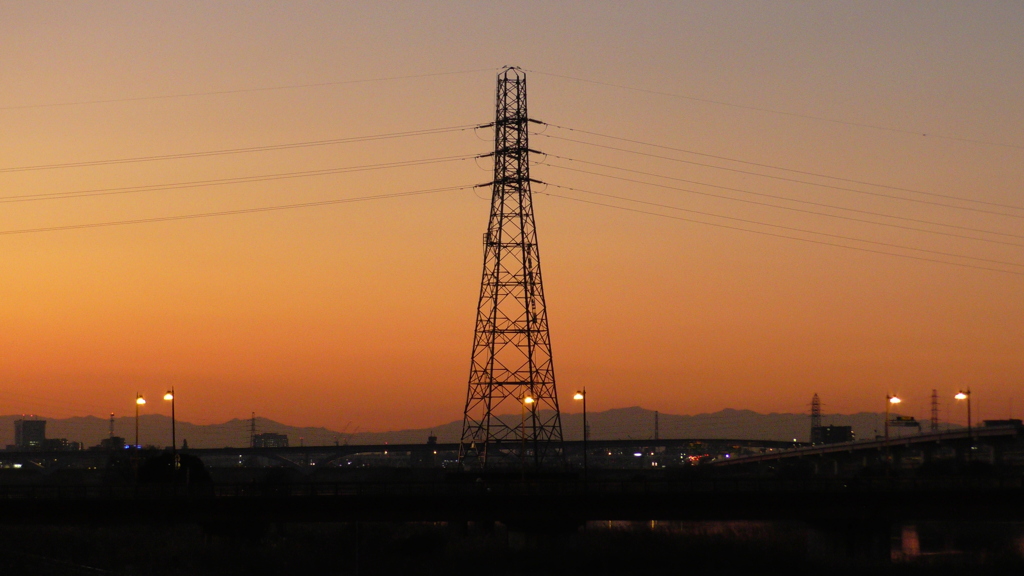 ’２３新春の荒川土手からの夜景７