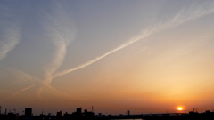 荒川の夕景