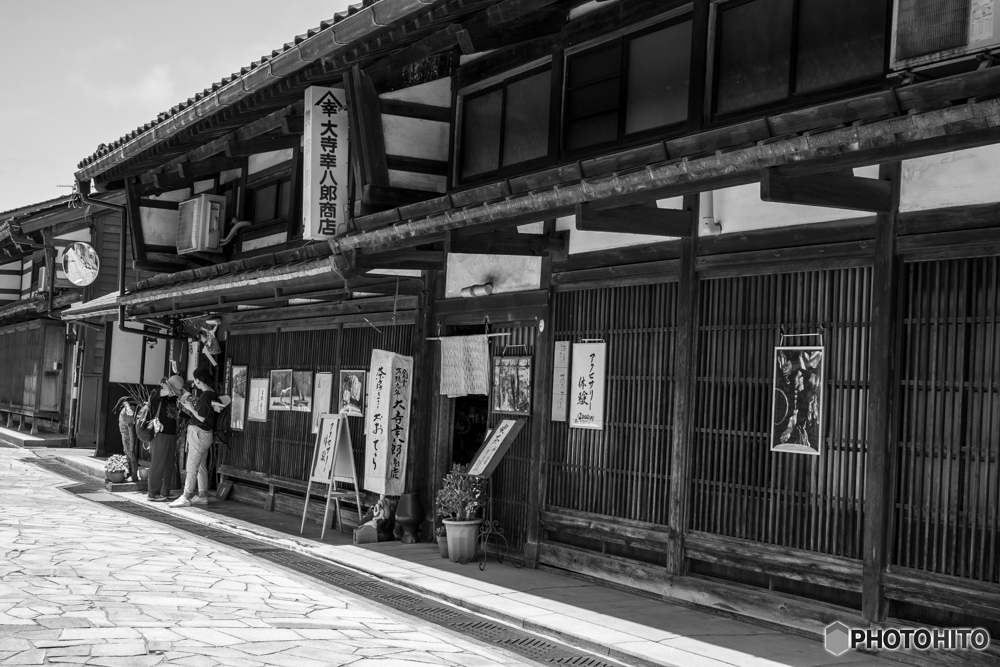 格子戸のある町