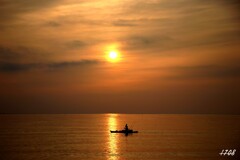 沖で釣り