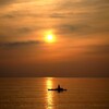 沖で釣り