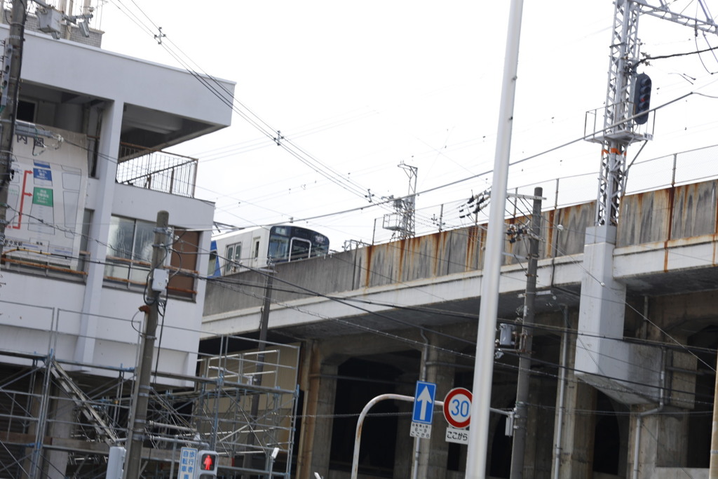 南海電車新今宮駅高架からにて