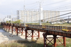 南海電車高野線浅香山駅付近大和川にて