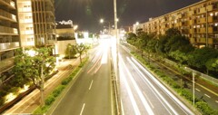 車の光跡