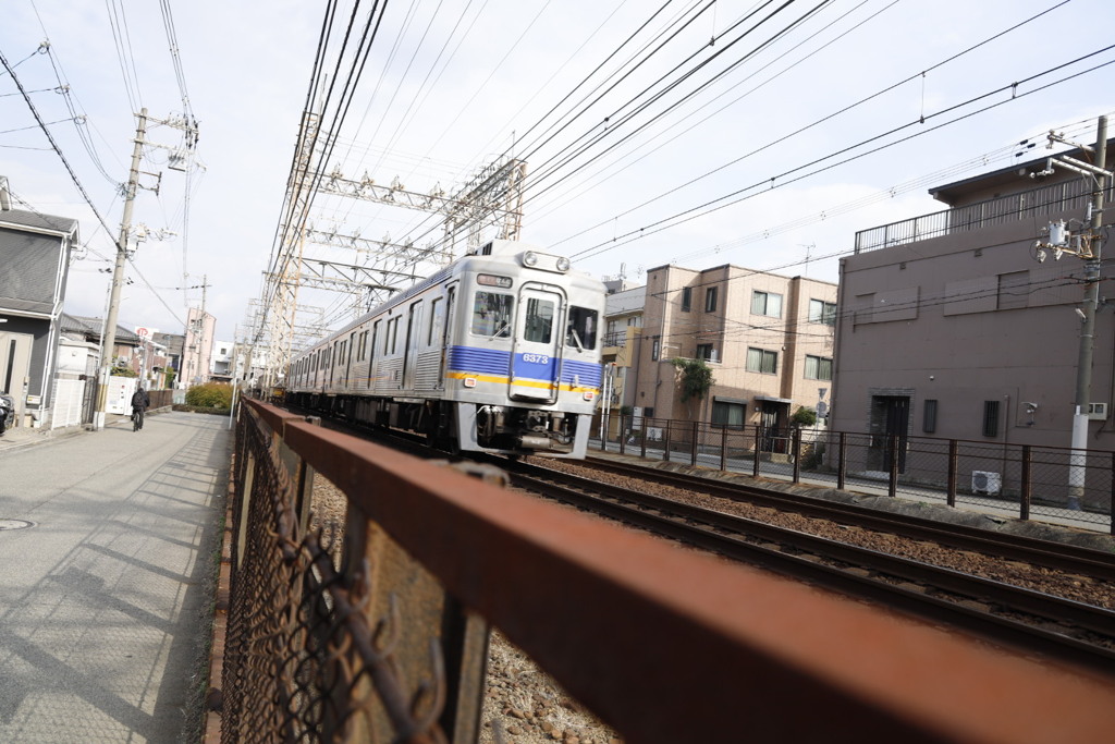 南海電車高野線浅香山駅付近にて