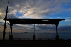 冬近し下灘駅　。。。！