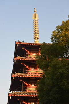 夕暮れの四天王寺　①。。。！