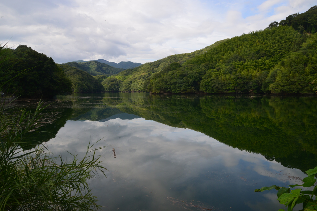 秋を感じる湖水　。。。！