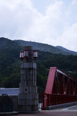 大洲肱川．．長浜の赤橋。。。！