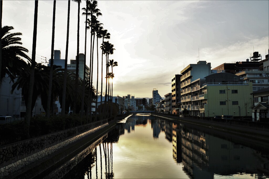 高知橋から夕景。。。！