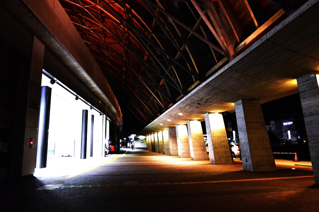 夜の高知駅前　➂。。。！