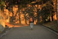 秋暮れの二の丸城門　①。。。！