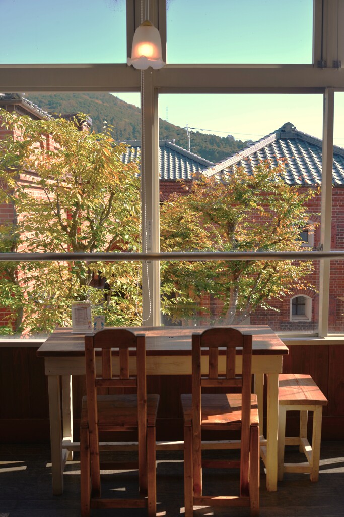 窓から覗く秋　。。。！