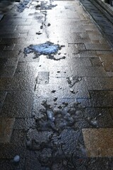 雪の残る町並を歩く　➁。。。！