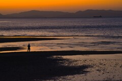 夕暮れの河口にて　②。。。！