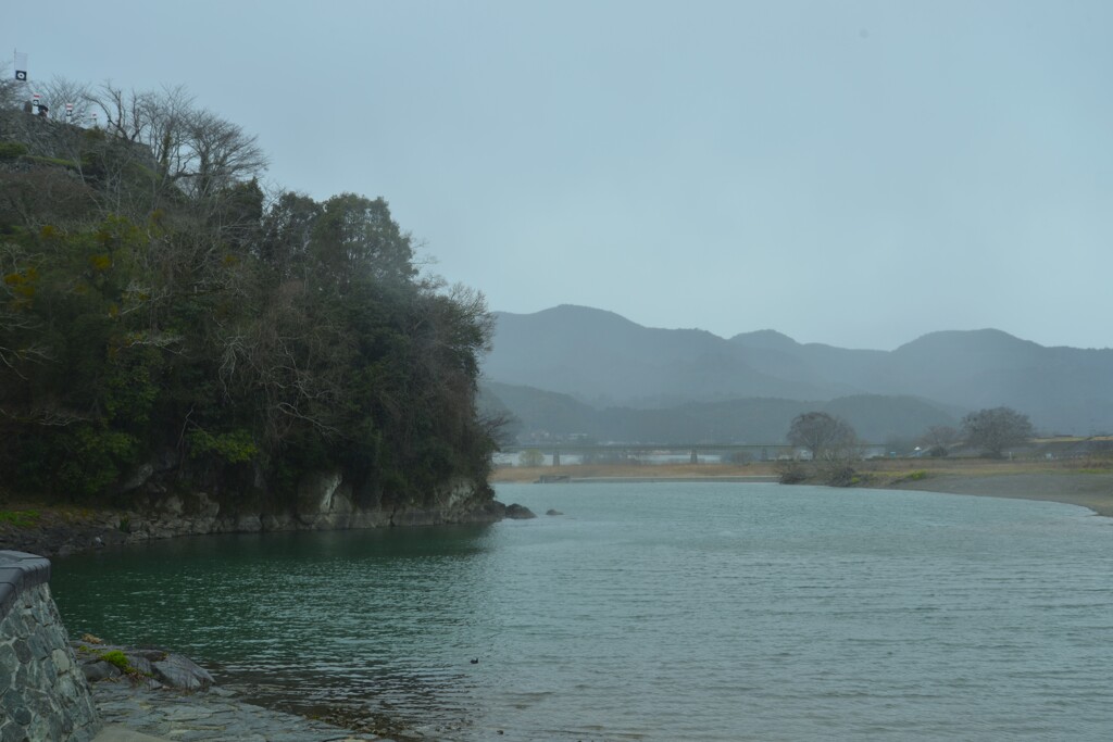 大洲．．春雨にけむる　➂。。。！