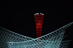 夜空の赤灯台　。。。！