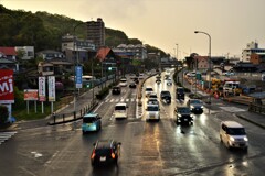 雨の歩道橋　④。。。！