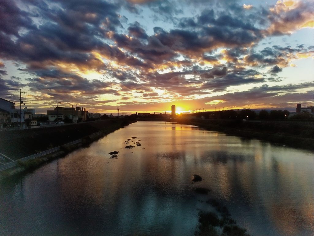 昨日の夕日