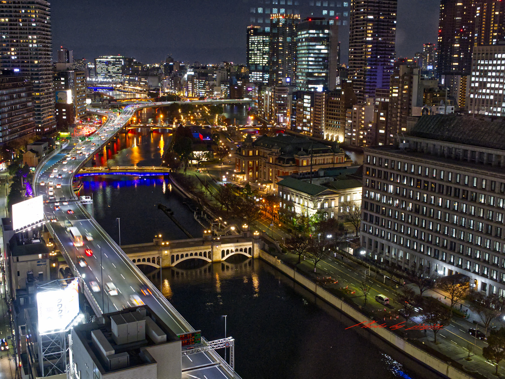 阪神高速と堂島川にかかる橋