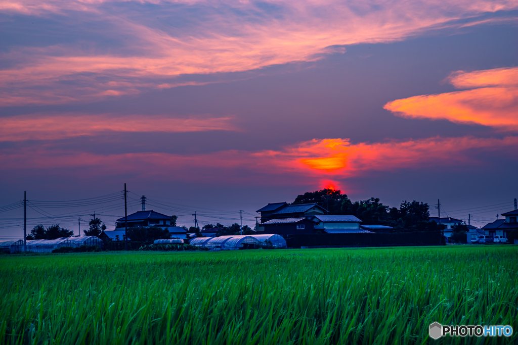 村の夕暮れ
