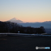 雲海と夕陽の富士山