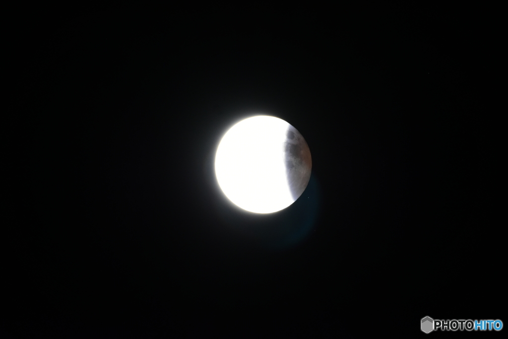 皆既月食＋天王星食欠け終わり