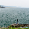 獅子ヶ鼻の釣り人