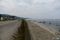 越後早川駅近くの海岸線
