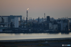 羽田空港から観た京浜工業地帯