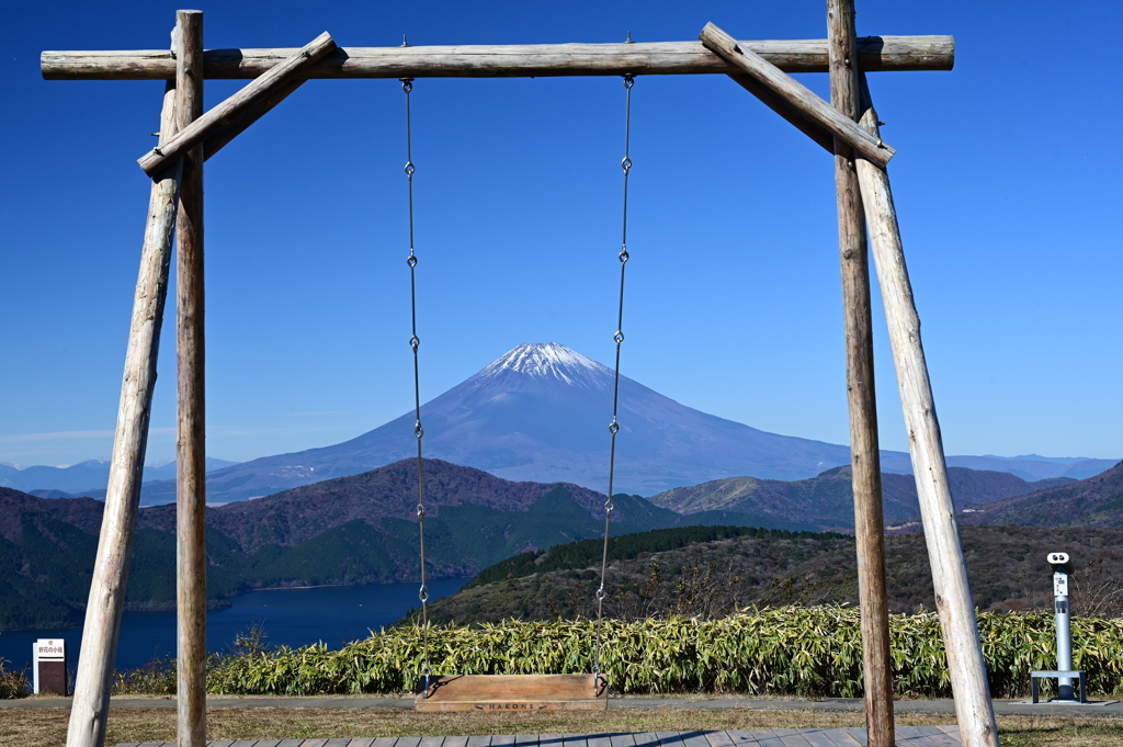 富士に向かって漕ぐ
