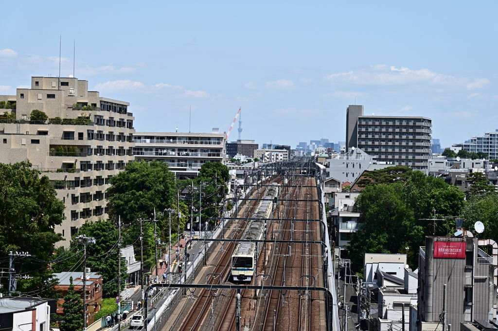成城学園前駅ビルから