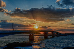 寒波襲来時の夕暮れ