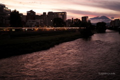 北上川夕景